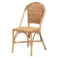 Chaise de salle à manger en rotin brun naturel, style bohème, 1 place