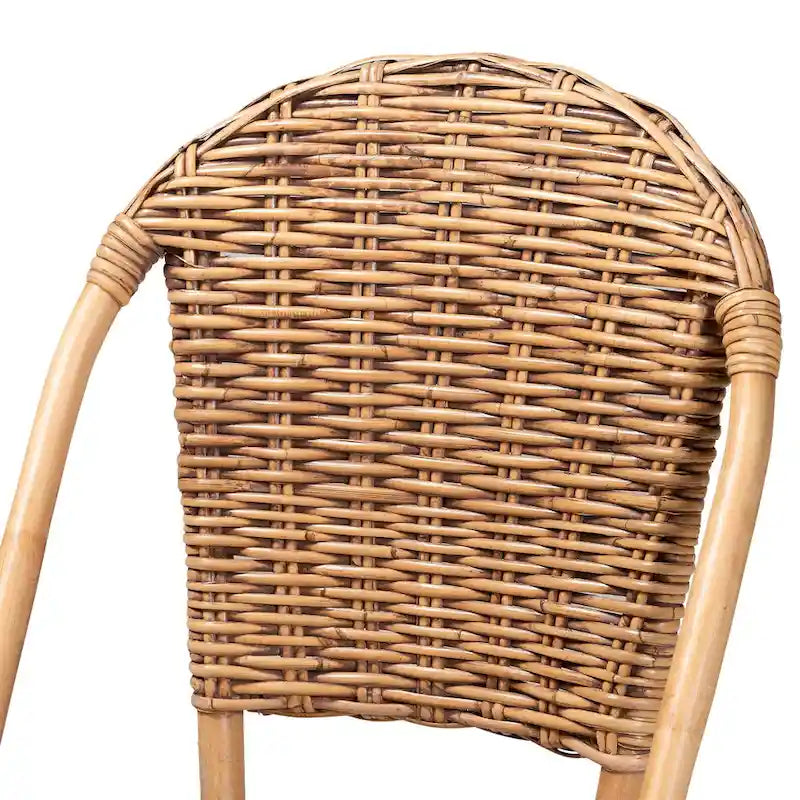 Chaise de salle à manger en rotin brun naturel, style bohème, 1 place