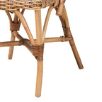 Chaise de salle à manger en rotin brun naturel, style bohème, 1 place
