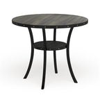 Table de salle à manger ronde à hauteur de comptoir, marron, pour 4 à 6 personnes