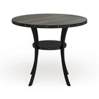 Table de salle à manger ronde à hauteur de comptoir, marron, pour 4 à 6 personnes