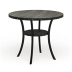 Table de salle à manger ronde à hauteur de comptoir, marron, pour 4 à 6 personnes