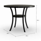 Table de salle à manger ronde à hauteur de comptoir, marron, pour 4 à 6 personnes