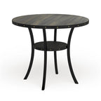 Table de salle à manger ronde à hauteur de comptoir, marron, pour 4 à 6 personnes