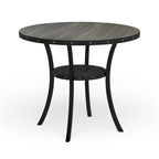 Table de salle à manger ronde à hauteur de comptoir, marron, pour 4 à 6 personnes