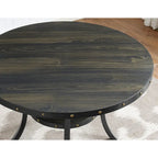 Table de salle à manger ronde à hauteur de comptoir, marron, pour 4 à 6 personnes