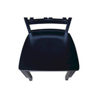 Chaise de salle à manger en bois massif avec double dossier en X – Lot de 2 (2 places)