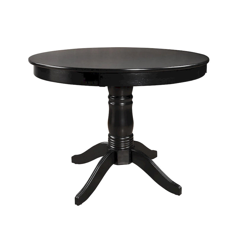 Table de salle à manger ronde à piètement central noire pour 4 personnes - Style classique