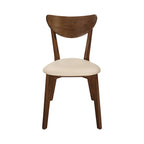 Chaise de salle à manger à dossier ouvert beige et marron, lot de 4, hauteur standard