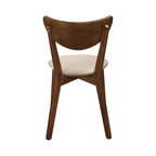Chaise de salle à manger à dossier ouvert beige et marron, lot de 4, hauteur standard