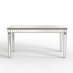 Table à manger rectangulaire miroir crème et or – Jusqu'à 8 places