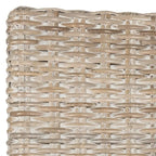 Chaise de salle à manger en rotin naturel/blanchi avec pieds galbés – Lot de 2