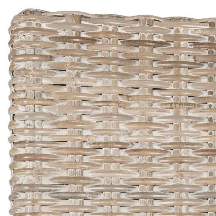 Chaise de salle à manger en rotin naturel/blanchi avec pieds galbés – Lot de 2