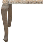 Chaise de salle à manger en rotin naturel/blanchi avec pieds galbés – Lot de 2