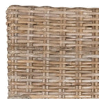 Chaise de salle à manger en rotin naturel/blanchi avec pieds galbés – Lot de 2