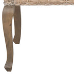 Chaise de salle à manger en rotin naturel/blanchi avec pieds galbés – Lot de 2