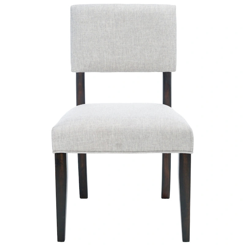 Chaise de salle à manger en bois brun foncé/taupe clair, lot de 2