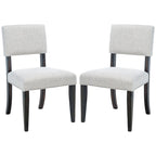 Chaise de salle à manger en bois brun foncé/taupe clair, lot de 2