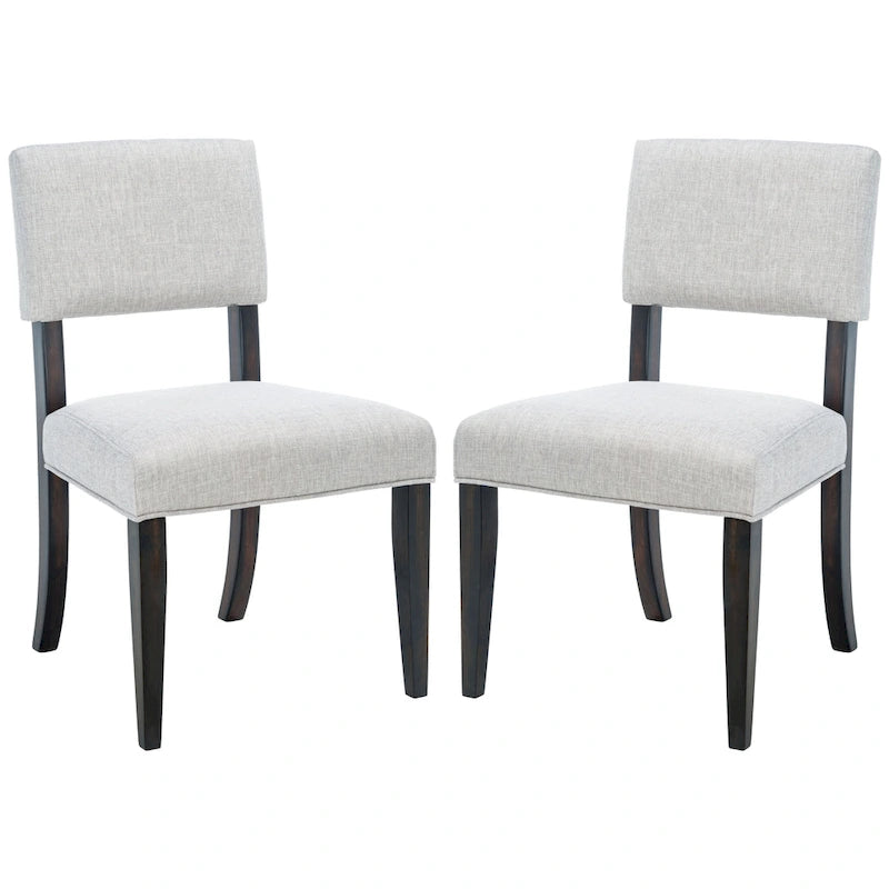 Chaise de salle à manger en bois brun foncé/taupe clair, lot de 2