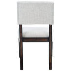 Chaise de salle à manger en bois brun foncé/taupe clair, lot de 2