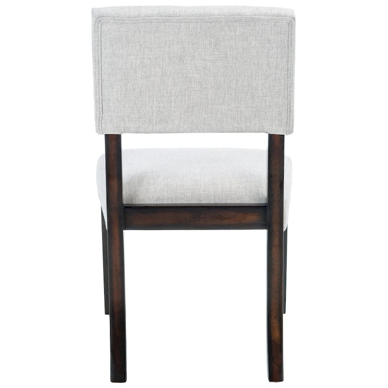 Chaise de salle à manger en bois brun foncé/taupe clair, lot de 2