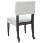 Chaise de salle à manger en bois brun foncé/taupe clair, lot de 2