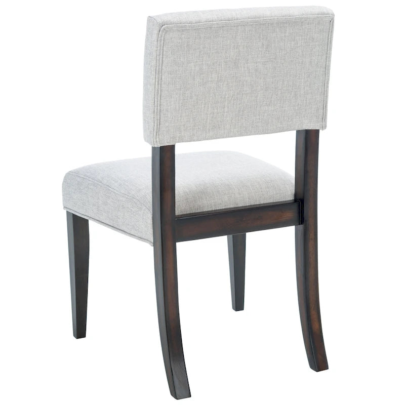 Chaise de salle à manger en bois brun foncé/taupe clair, lot de 2