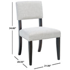Chaise de salle à manger en bois brun foncé/taupe clair, lot de 2