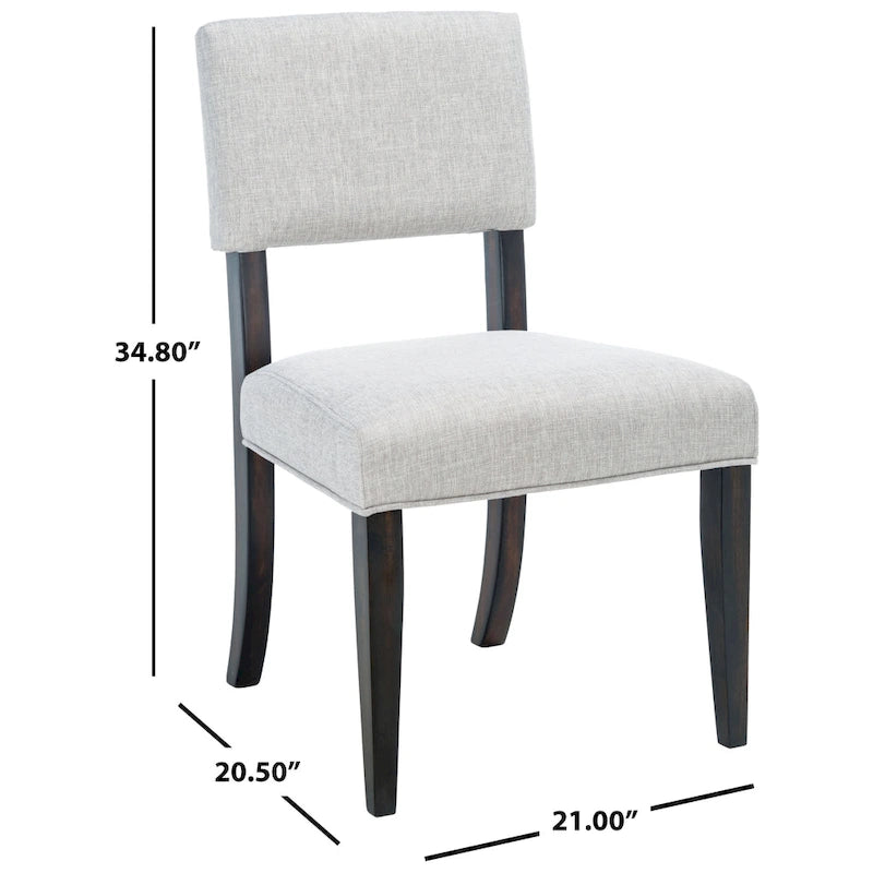 Chaise de salle à manger en bois brun foncé/taupe clair, lot de 2
