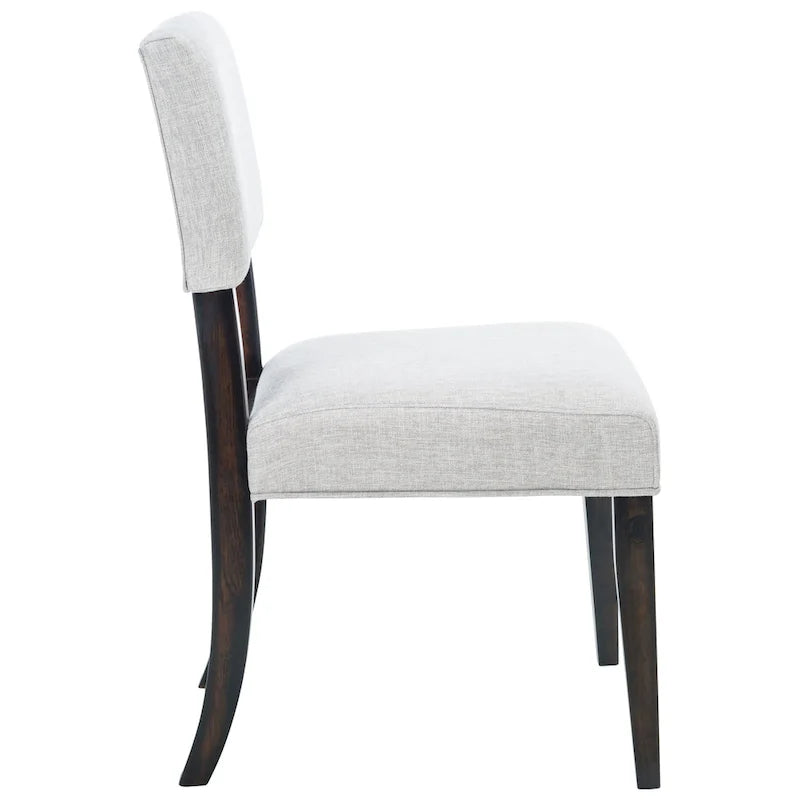 Chaise de salle à manger en bois brun foncé/taupe clair, lot de 2