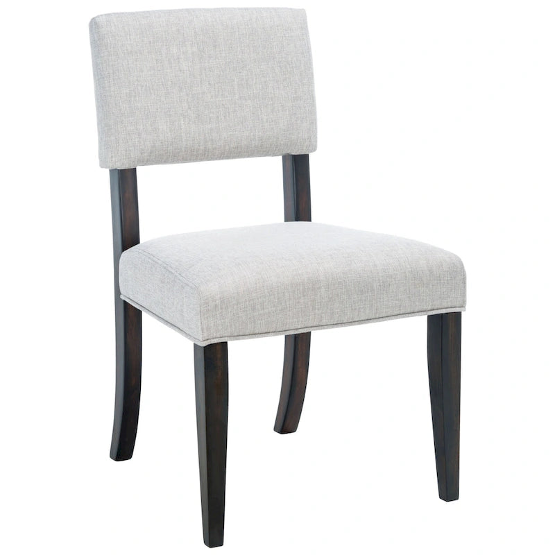 Chaise de salle à manger en bois brun foncé/taupe clair, lot de 2