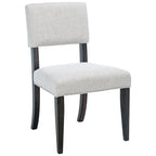 Chaise de salle à manger en bois brun foncé/taupe clair, lot de 2