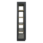 Vitrine en pin recyclé blanchi/noir, style transitoire, H 82 po, 1 place assise