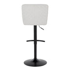 Tabouret de bar réglable et pivotant, assise capitonnée à chevrons, lot de 2