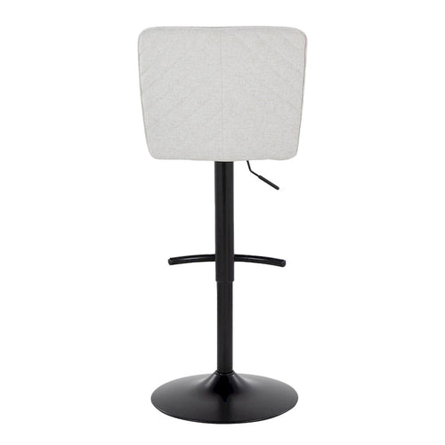 Tabouret de bar réglable et pivotant, assise capitonnée à chevrons, lot de 2