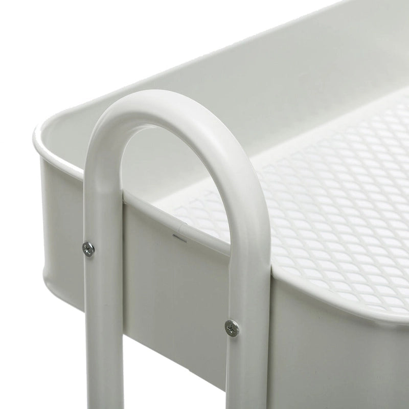 Chariot de rangement roulant en métal à 4 niveaux avec roulettes — Blanc / Rose / Noir / Rouge / Beige / Bleu / Gris, Pour 1 personne