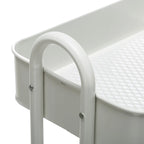 Chariot de rangement roulant en métal à 4 niveaux avec roulettes — Blanc / Rose / Noir / Rouge / Beige / Bleu / Gris, Pour 1 personne