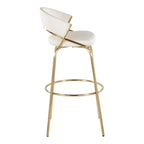 Tabouret de bar en similicuir à hauteur fixe avec pieds en métal, noir/blanc, lot de 2