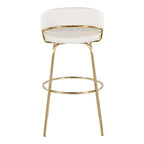Tabouret de bar en similicuir à hauteur fixe avec pieds en métal, noir/blanc, lot de 2