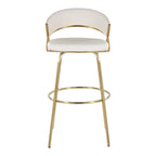 Tabouret de bar en similicuir à hauteur fixe avec pieds en métal, noir/blanc, lot de 2