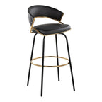 Tabouret de bar en similicuir à hauteur fixe avec pieds en métal, noir/blanc, lot de 2