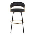 Tabouret de bar en similicuir à hauteur fixe avec pieds en métal, noir/blanc, lot de 2