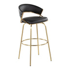 Tabouret de bar en similicuir à hauteur fixe avec pieds en métal, noir/blanc, lot de 2