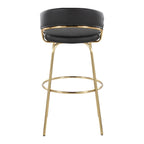 Tabouret de bar en similicuir à hauteur fixe avec pieds en métal, noir/blanc, lot de 2