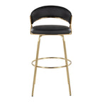 Tabouret de bar en similicuir à hauteur fixe avec pieds en métal, noir/blanc, lot de 2