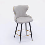 Tabouret de bar pivotant orange / gris clair / gris foncé / beige, similicuir capitonné, lot de 2