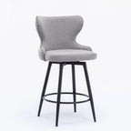 Tabouret de bar pivotant orange / gris clair / gris foncé / beige, similicuir capitonné, lot de 2