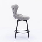 Tabouret de bar pivotant orange / gris clair / gris foncé / beige, similicuir capitonné, lot de 2