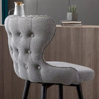 Tabouret de bar pivotant orange / gris clair / gris foncé / beige, similicuir capitonné, lot de 2