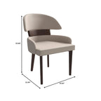 Chaise de salle à manger en cuir vegan – Dossier incurvé, pieds en hévéa (Blanc / Noir / Noir et crème / Taupe / Gris) – À l'unité